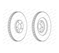 FERODO 2X Disco Freno Anteriore Ø345 Mm Ventilato Per Audi A4 Avant 8ED B7 S4