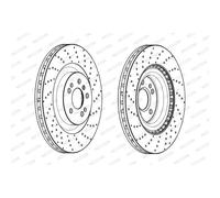 FERODO 2X Disco Freno Anteriore Ø350 Mm Per Mercedes-Benz M-Class 166 ML 350