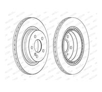 Dischi freno FERODO DDF1700C posteriore, ventilato, 2 Pezzo