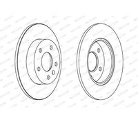 Dischi freno FERODO DDF1044C posteriore, pieno, 2 Pezzo