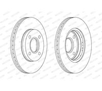 Dischi freno FERODO DDF1072 anteriore, ventilato, 2 Pezzo