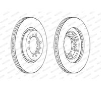 Dischi freno FERODO DDF1109 anteriore, ventilato, 2 Pezzo