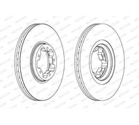Ferodo Dischi freno DDF1113C anteriore ventilato – 2 pezzi