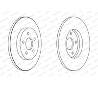 Dischi freno FERODO DDF1126C posteriore, pieno, 2 Pezzo