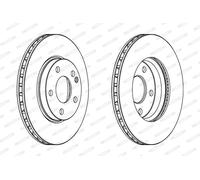 Dischi freno FERODO DDF1220C anteriore, ventilato, 2 Pezzo