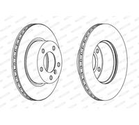 Dischi freno FERODO DDF1229C anteriore, ventilato, 2 Pezzo