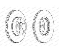 Disco freno FERODO DDF1242C-1 anteriore, ventilato, 1 Pezzo