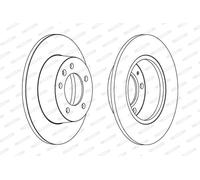 Ferodo Disco freno DDF1272C posteriore pieno Ø305 mm, 2 pezzi