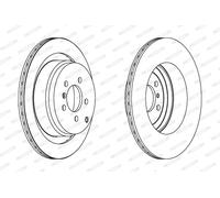 Ferodo Disco freno DDF1437C-1 posteriore ventilato per Land Rover Range Rover L322 2009-2012 1 pezzo