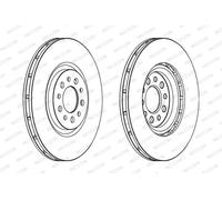 Dischi freno FERODO DDF1453C anteriore, ventilato, 2 Pezzo