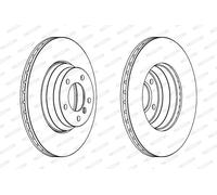 Disco freno FERODO DDF1535C-1 anteriore, ventilato, 1 Pezzo