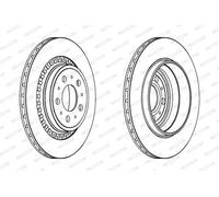 Dischi freno FERODO DDF1551C posteriore, ventilato, 2 Pezzo