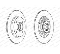 Disco freno FERODO DDF1561-1 posteriore, pieno, 1 Pezzo