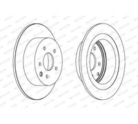 Dischi freno FERODO DDF1590C posteriore, pieno, 2 Pezzo