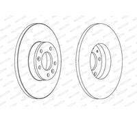 Dischi freno FERODO DDF1602C posteriore, pieno, 2 Pezzo