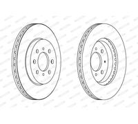 Dischi freno FERODO DDF1610C anteriore, ventilato, 2 Pezzo