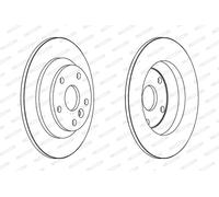 Dischi freno FERODO DDF1616C posteriore, pieno, 2 Pezzo