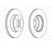 Dischi freno FERODO DDF1632 anteriore, ventilato, 2 Pezzo