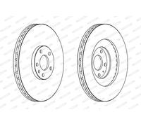 Disco freno FERODO DDF1661C-1 anteriore, ventilato, 1 Pezzo