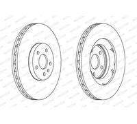 Disco freno FERODO DDF1665C-1 anteriore, ventilato, 1 Pezzo
