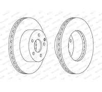Dischi freno FERODO DDF1668 anteriore, ventilato, 2 Pezzo