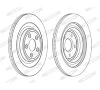 Dischi freno FERODO DDF1703C posteriore, ventilato, 2 Pezzo