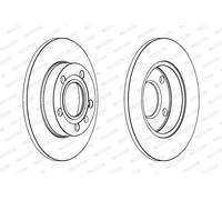Dischi freno FERODO DDF1709C posteriore, pieno, 2 Pezzo