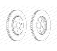 Dischi freno FERODO DDF1761C anteriore, ventilato, 2 Pezzo