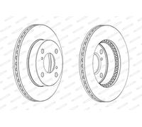 Ferodo Disco freno DDF1960C anteriore ventilato - Set di 2 pezzi