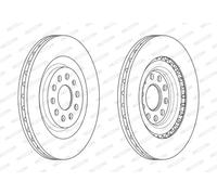Ferodo Disco freno DDF1985C anteriore ventilato 2 pezzi per SEAT LEON