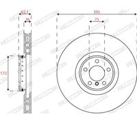 Disco freno FERODO DDF2041LVC-1 anteriore, ventilato, 1 Pezzo