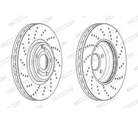 Disco freno FERODO DDF2054C-1 anteriore, ventilato, perforato, 1 Pezzo