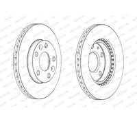 Dischi freno FERODO DDF2078C anteriore, ventilato, 2 Pezzo