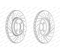 Dischi freno FERODO DDF2126C anteriore, ventilato, 2 Pezzo