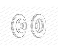 Dischi freno FERODO DDF2134C anteriore, ventilato, 2 Pezzo