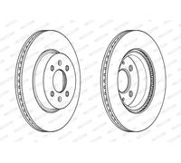 Dischi freno FERODO DDF2186C anteriore, ventilato, 2 Pezzo