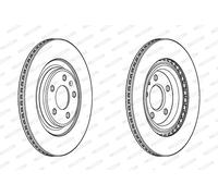 Dischi freno FERODO DDF2383C posteriore, ventilato, 2 Pezzo
