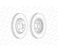 Dischi freno FERODO DDF2466C anteriore, ventilato, 2 Pezzo