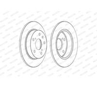 Dischi freno FERODO DDF2493C posteriore, pieno, 2 Pezzo