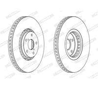 Disco freno FERODO DDF2498LC-1 anteriore, ventilato, 1 Pezzo