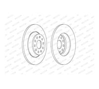 Dischi freno FERODO DDF2506C posteriore, pieno, 2 Pezzo
