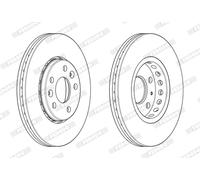 Dischi freno FERODO DDF2507C anteriore, ventilato, 2 Pezzo