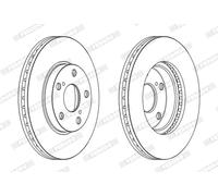 Dischi freno FERODO DDF2653C anteriore, ventilato, 2 Pezzo