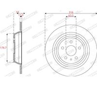 Dischi freno FERODO DDF2788C posteriore, completo, 2 pezzo