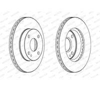Dischi freno FERODO DDF497 anteriore, ventilato, 2 Pezzo