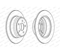 Dischi freno FERODO DDF552C posteriore, pieno, 2 Pezzo