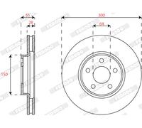 FERODO Disco Freno Adatto Per Ford Galaxy DDF2816C