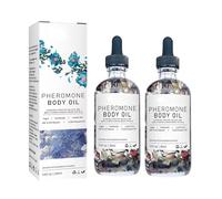Feromoni olio per il corpo per donne, con petalo di rosa e olio di mandorle dolce, idrata la pelle, fragranza di lunga durata, 30 ml (2Pcs)