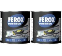 FEROX - Sverniciatore Specifico per Ferro e Metalli Rimuove Vernici Vecchie e Resistenti Formula in Gel Ad Alta Densità Penetra Zone Difficili 750ml (Confezione da 2)