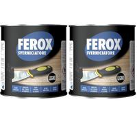 FEROX - Sverniciatore Specifico per Legno Rimuove Vernici Vecchie e Resistenti Formula in Gel Densità Ottimale Non Cola 750ml (Confezione da 2)